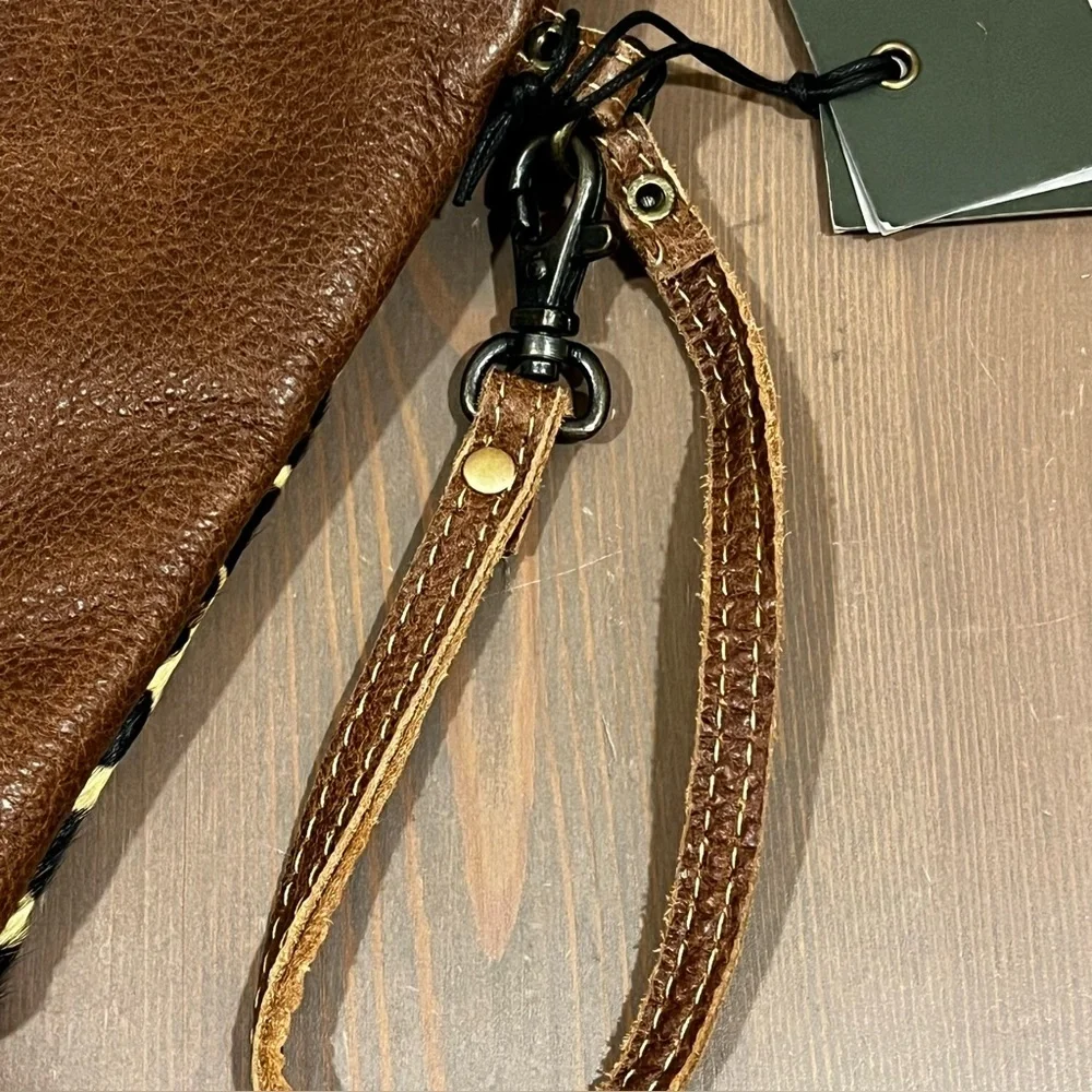 NEW Myra Bag Wristlet Pouch Urban Hair On Tooled Leather Western Animal Print